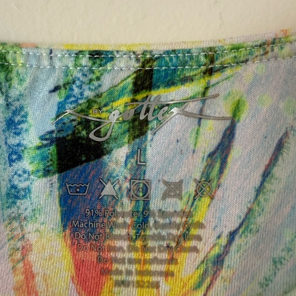 Gottex 2 Piece Athletic Skort & Top Set Womens L/XL Rainbow Workout Wear EUC - Picture 8 of 14